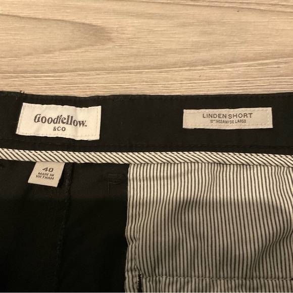 Goodfellow & Co Men's Linden Flat Front  Black Shorts - Picture 3 of 6